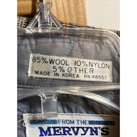 Vintage Mervyn’s Collection Men’s XL Brown Plaid Wool Blend Flannel LS Outdoor - Picture 4 of 14